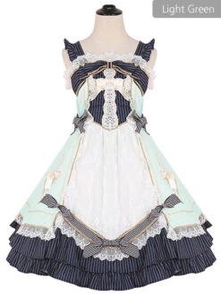 Lace Bowknot Ruffles Sling Dress Classic Lolita JSK -NAUS Lolita Shop 3 500x672 377