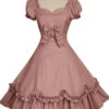 Bow Cotton Short Sleeves Classic Lolita Dress