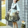 Glimmer Series French Beautiful Oil Painting Pattern Pastoral Style Retro Classic Lolita Long Sleeves Dress