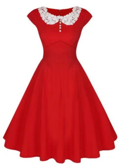 Sexy Lace Collar Slim A-line Dress -NAUS Lolita Shop 3 500x672 383