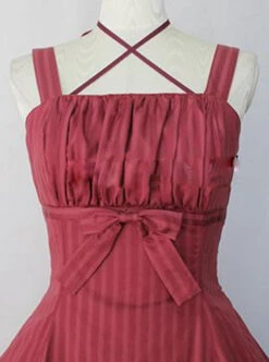 Vertical Stripes Cloths Classic Lolita Sling Dress -NAUS Lolita Shop 3 500x672 390
