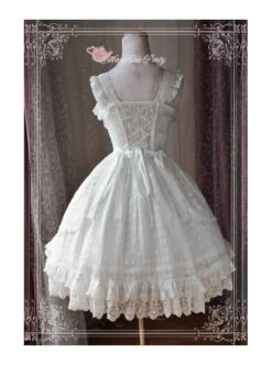 Magic Tea Party Alina Series White Lace Embroidery Classic Lolita Sling Dress -NAUS Lolita Shop 3 500x672 404