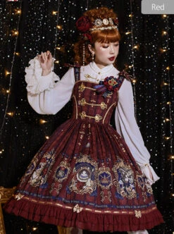 Fog-moon And Crown Series Court Style Elegance Classic Lolita JSK Bowknot Sling Dress -NAUS Lolita Shop 3 500x672 430