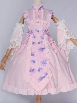 Magic Tea Party Swimming Fish Play Dream Series OP Chinese Style Classic Lolita Stand Collar Dress -NAUS Lolita Shop 3 500x672 444