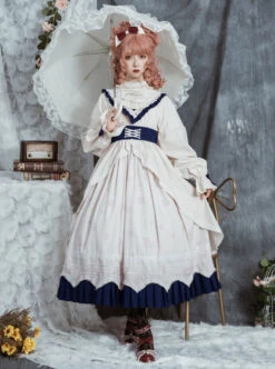 North Mirror Flower Series OP Classic Lolita Nordic Court Style Autumn Winter Long Sleeve Dress -NAUS Lolita Shop 3 500x672 476