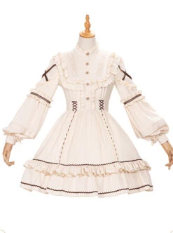 Shepherdess Series Elegant Pastoral Style Classic Lolita Detachable Hem Long Sleeve Dress -NAUS Lolita Shop 3 500x672 492
