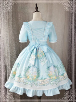 Magic Tea Party Wind's Child Series Bowknot Lolita Short Sleeve Dress -NAUS Lolita Shop 3 500x672 506