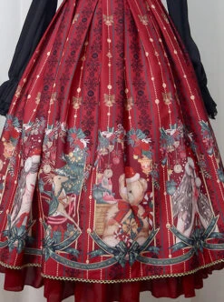 Alice's Christmas Series JSK Classic Lolita Wine Red Sling Dress -NAUS Lolita Shop 3 500x672 540