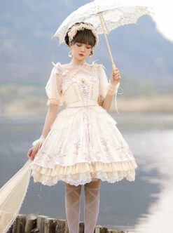 Day And Night Carols Series JSK Gorgeous Elegant Lace Classic Lolita Sleeveless Dress -NAUS Lolita Shop 3 500x672 585