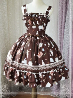 Magic Tea Party Sunny Day And Food Series Printing Classic Lolita JSK Sling Dress Version 1 -NAUS Lolita Shop 3 500x672 586