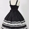 Black And White Sleeveless Lace Bow Classic Lolita Dress