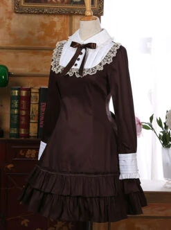 Retro Bowknot Long Sleeves Ruffles Classic Lolita Dress -NAUS Lolita Shop 3 500x672 629