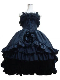 Gorgeous Lace Bind Strap Gothic Lolita Sling Dress -NAUS Lolita Shop 3 500x672 689