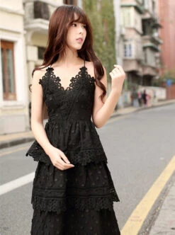 Cotton Backless Sexy Gothic Lolita Sling Dress -NAUS Lolita Shop 3 500x672 745