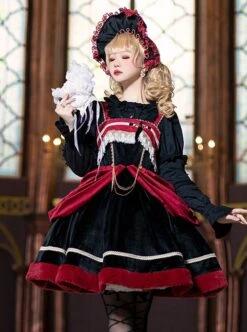 K Series Baroque Red Velvet Classical Detachable Chain Gemini Gothic Lolita Sleeveless Dress -NAUS Lolita Shop 3 500x672 774