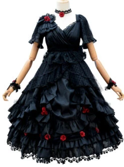 Swan Lake Series Lace Gothic Lolita Short Sleeve Dress -NAUS Lolita Shop 3 500x672 787