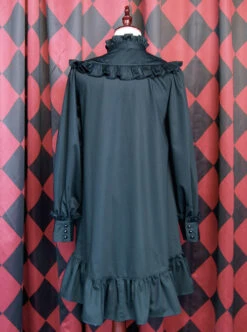 Ruffles Long Sleeves Stand Collar Gothic Lolita Dress -NAUS Lolita Shop 3 500x672 789