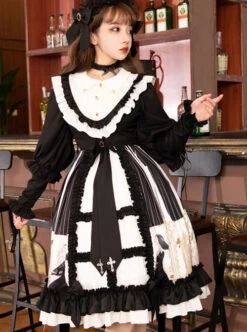 Dark Gold Hymn Series OP Gothic Lolita Long Sleeve Dress -NAUS Lolita Shop 3 500x672 790