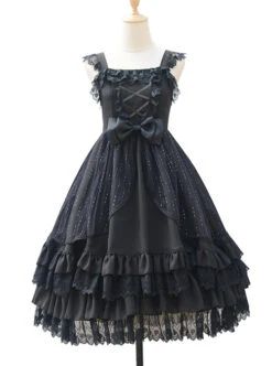 Rose Maiden Series JSK Pure Color Classic Lolita Sling Dress -NAUS Lolita Shop 3 500x672 82