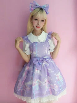 Unicorn Carousel Series Flying Sleeves Sweet Lolita Dress -NAUS Lolita Shop 4 500x672 1105