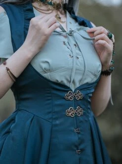 Punk Lolita Elegant Solid Color Irregular Hem Metal Buckle Decoration Outer Sleeveless Vest Dress -NAUS Lolita Shop 4 500x672 1129