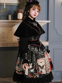 Playing Card Maze Series Retro Punk Lolita Long Sleeve Dress Set -NAUS Lolita Shop 4 500x672 1131