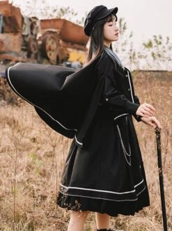 Loyal Chariot Series Military Style Handsome Detachable Brooch Irregular Hem Design Punk Lolita Long-Sleeved Dress Set -NAUS Lolita Shop 4 500x672 1136