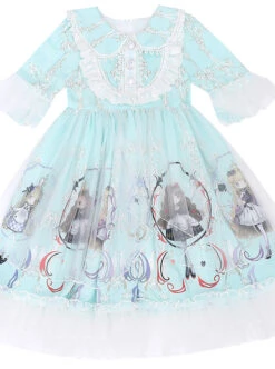 Cute Princess Doll Printing Children Sweet Lolita Half Sleeve Dress -NAUS Lolita Shop 4 500x672 1213