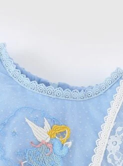 Round Neck Small Flower Fairy Embroidery Polka Dot Lace Ruffles Yarn Mesh Puff Sleeves Classic Lolita Kids Long Sleeve Dress -NAUS Lolita Shop 4 500x672 1234