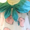 Sweet Peach Print Mesh Decoration Pleated Hem Doll Neck Bow Knot Classic Lolita Sleeveless Dress