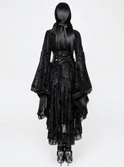 Black Flocking Printing Gothic Lolita Kimono Dress -NAUS Lolita Shop 4 500x672 1404