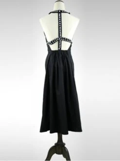 Sexy Pearl Round Collar Sleeveless And Backless Dress -NAUS Lolita Shop 4 500x672 1443