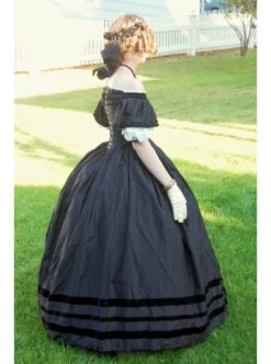 Court Style Off-The-Shoulder Pleated Ruffle Petal Sleeves Tie Rope Big Skirt Lolita Prom Short Sleeve Dress Set -NAUS Lolita Shop 4 500x672 214