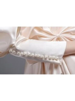 Champagne Puff Mid-length Sleeve Pearls Large Bowknot Court Ladylike Style Elegant Charming Prom Lolita Dress -NAUS Lolita Shop 4 500x672 220
