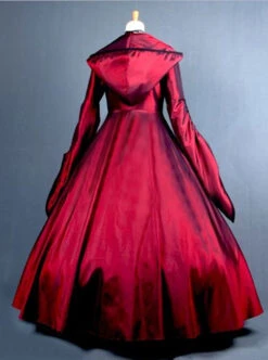 Palace Style Retro Gothic Lolita Prom Hooded Long Dress -NAUS Lolita Shop 4 500x672 247