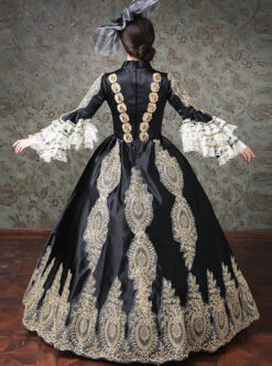 Lace Palace Style Black Trumpet Sleeve Classic Lolita Prom Dress -NAUS Lolita Shop 4 500x672 262