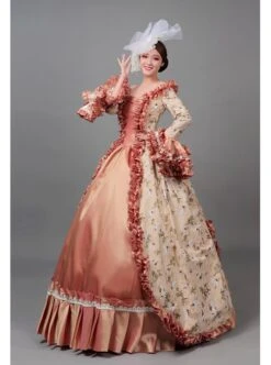 Light Brown Long Sleeve Dress Delicate Cuff Lace With Drawstring At The Back Dignified Elegant Birthday Party Prom Lolita Dress -NAUS Lolita Shop 4 500x672 268