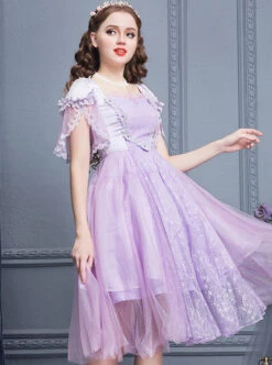 Purple Short Sleeves Lace Dream Classic Lolita Dress -NAUS Lolita Shop 4 500x672 345