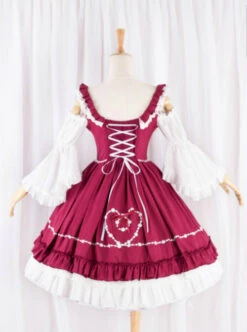Elegant Red And White Classic Lolita Dress -NAUS Lolita Shop 4 500x672 352