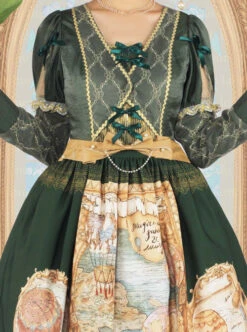 Flee Tulips Series OP Elegant Classic Lolita Long Sleeve Dress -NAUS Lolita Shop 4 500x672 353