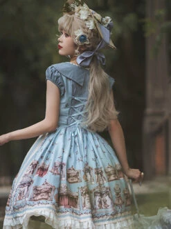 Box Theater Series OP Printing Embroidery Normal Waist Doll Collar Classic Lolita Dress -NAUS Lolita Shop 4 500x672 384