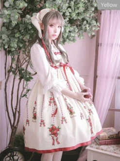 Small Apple Series JSK High Waist Classic Lolita Sling Dress -NAUS Lolita Shop 4 500x672 385