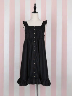 Cute Ruffle Collar Classic Lolita Lantern Short Sleeve Dress And Lolita Apron -NAUS Lolita Shop 4 500x672 405