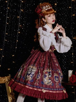 Fog-moon And Crown Series Court Style Elegance Classic Lolita JSK Bowknot Sling Dress -NAUS Lolita Shop 4 500x672 414