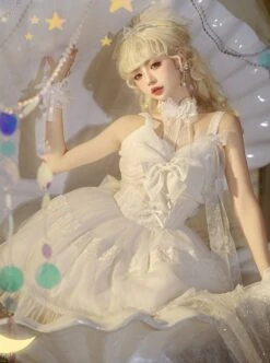 Solid Color Lace Bowknot Decorate Classic Lolita Summer Sleeveless Dress -NAUS Lolita Shop 4 500x672 427