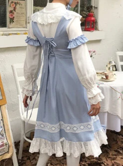 Sky Blue Long Sleeve Classic Lolita Dress -NAUS Lolita Shop 4 500x672 438