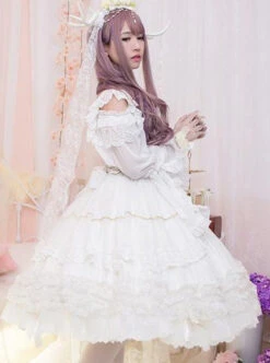 White Bride Chiffon Classic Lolita Sling Dress JSK -NAUS Lolita Shop 4 500x672 465