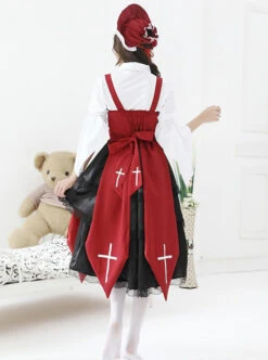 Cross Witch Gothic Lolita Black Or Red Dress And Shirt And Hat Set -NAUS Lolita Shop 4 500x672 47