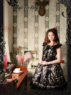 Magic Tea Party Seven Crimes Series Printing Classic Lolita Sleeveless Dress -NAUS Lolita Shop 4 500x672 471
