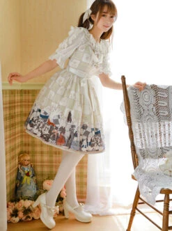 Magic Tea Party War Of Thrones Series Printing Classic Lolita Sling Dress Version 2